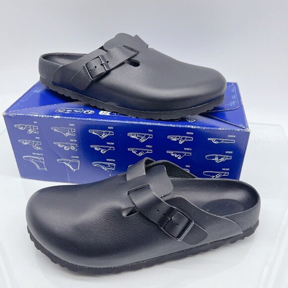 Birkenstock Boston Exquisite Clog Black Leather Womens EU 40/ US 9- 9.5 - NEW - Picture 1 of 12